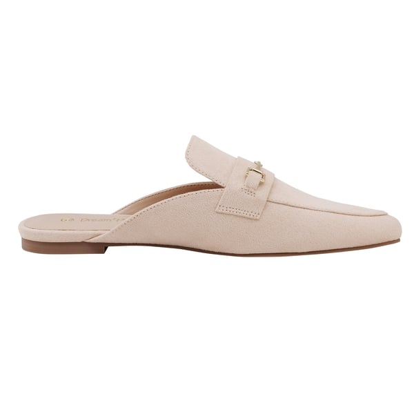 Buckle Pointed Toe Flat Mules - BEIGE SUEDE - 2